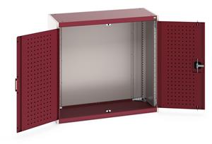 40013013.** cubio cupboard with perfo doors. WxDxH: 1050x525x1000mm. RAL 7035/5010 or selected